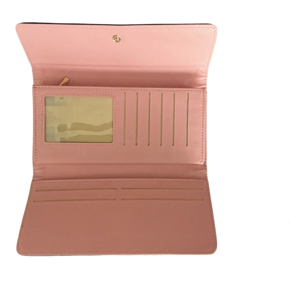 Blue Quilted Crown Accent Women's Wallet - Picture 3 of 5